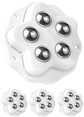 Coller sur les roues, roues d'appareils - 4X roulettes silencieuses pour meubles,Poulie collante à 5 boules, roues pivotantes, rouleaux en acier inoxydable pour petits appareils de cuisine