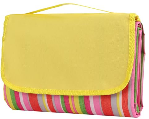 Qoosea Couverture de Pique-Nique 200x200CM, Tapis de Pique-Niques Pliable avec Envers Imperméable, Tapis de Plage et Lavable avec Poignée, Nappe Picnic pour Randonnée Voyage Camping Parc-Multicolore
