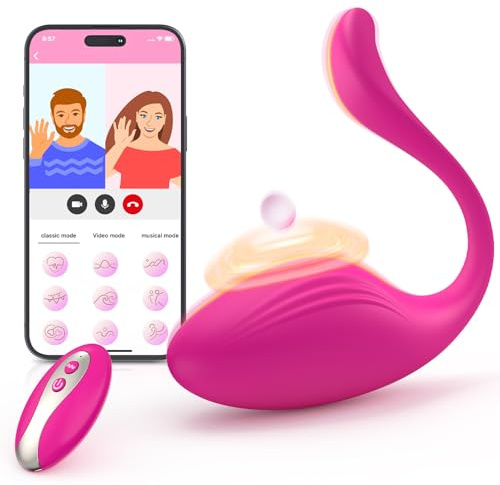app Vibromasseurs Feminin Sex Toýs Femme Oeuf Vibrant Femme à Distance Bluetooth Vibromasseur, femme Télécommandé Point g Clitoris Stimulateur Sex Toys Vibromasseur pour Femme Orgasme Rapide (Rosa)