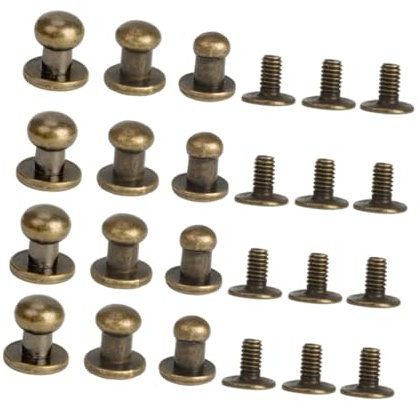 STOBOK 72 Stück Schraubnieten Aus Legierung in Bronze Kleiner Ledernieten Für Gepäckzubehör Taschen Und Lederhandwerk Dicke Flankennägel in 6-8mm Selbstgemacht Zubehör Für Handarbeit Und Reparatur