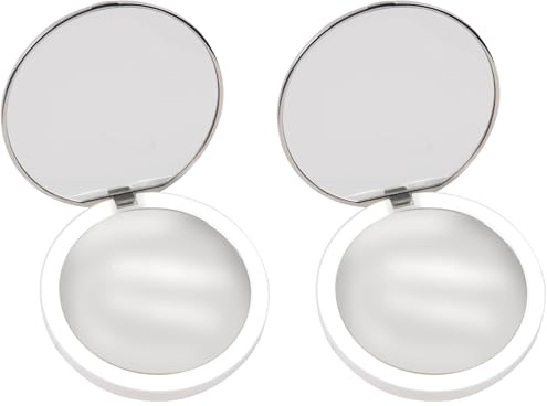 STYLPRO Flip 'n' Charge LED Mirror with Power Bank for Phones, Rechargeable, Handheld + Compact Mirror, Portable, 3 x Magnification (Pack of 2)