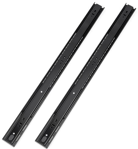 Guide di Scorrimento, 600mm/24in Chiusura Morbida Binari per Cassetti Scorrevoli, Montaggio Laterale, Guide per Cassetti Carichi Pesanti con Cuscinetti per Armadi di Stoccaggio
