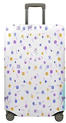 Fasbuy Kofferhülle Kofferschutzhülle mit 18-32 Zoll, Elastisch Koffer Schutzhülle Moderne Drucke Reise kofferüberzug, Reisekoffer Trolley Case kofferschutz (Blumen,M)