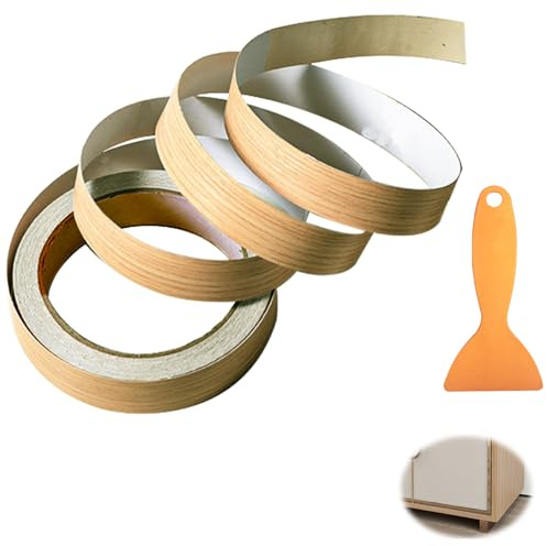 Cinta de melamina para bordes de madera, 18 mm x 10 m, cinta adhesiva para bordes de muebles, cinta de chapa prepegada, tiras de bordes de muebles para escritorio, armario, restauración de muebles