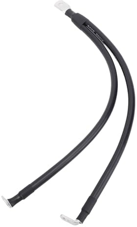 YolieraArt Cavo batteria 6 AWG, cavo negativo in gomma extra flessibile con terminale SC35 6 e due 90 gradi SC16 sei capicorda, per collegamento interno di barche, moto, auto, trattori (30 cm)
