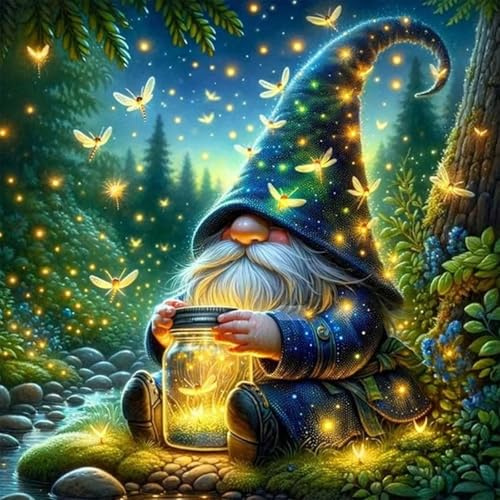 5D Diamond Painting Kit, Pintura de Diamante Adultos y Niños Principiantes, DIY Cuadros Diamantes con Herramientas y Lienzo Redondo, Manualidades Creativas para Regalo yDecoración del Hogar 30x30cm