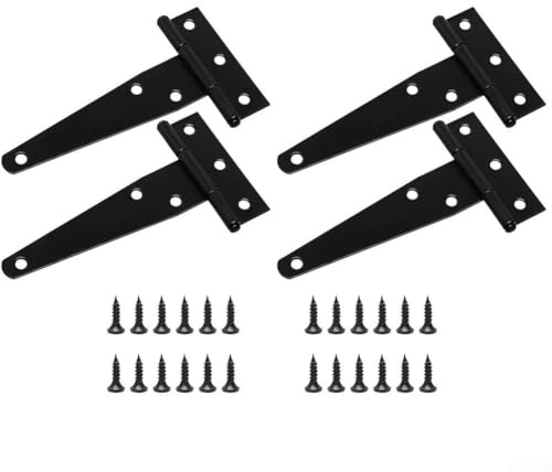 T-Scharniere aus verzinktem Eisen für Türen, sicher und langlebig, 4 Stück (15,2 cm)
