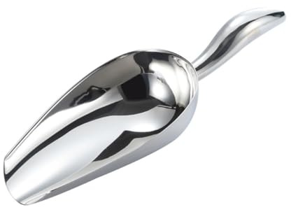 Garneck Edelstahl Eisschaufel Dickwandig Rostfrei für Eiswürfel Kaffeebohnen Mehl Küchenhelfer mit Komfortablem Zylindergiff für Gefrierschrank Supermarkt Vorratsschaufel