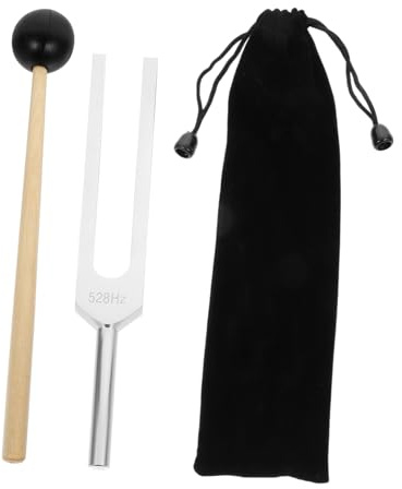 DECOMELODY Aluminiumlegierung mit Praktischer Tragetasche Stimmgabel Klangheilungs Chakra 528hz Wendegabel Satz in Silber für Musiktherapie und Yoga Zubehör