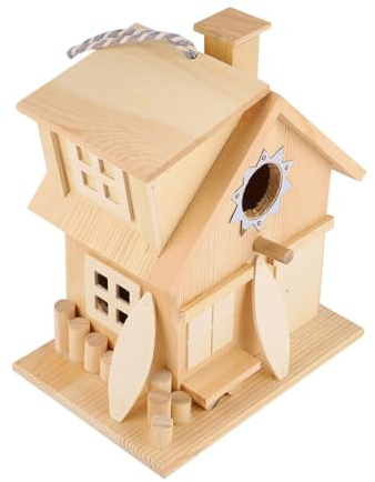 DIYEAH Vogelhaus aus Holz zum Aufhängen Wetterfest Kleines Vogelhäuschen für Garten und Außenbereich Dekorativ Langlebig Geeignet für Garten Park und Terrasse
