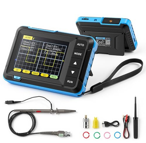 Oscilloscope DSO152, Handheld Digital Oscilloscope Kit, Portable Automotive Oscilloscope with 200KHz Bandwidth, 2.5MS/s High Sampling Rate, Auto/Normal/Single Trigger Function, PWM Output (Blue)