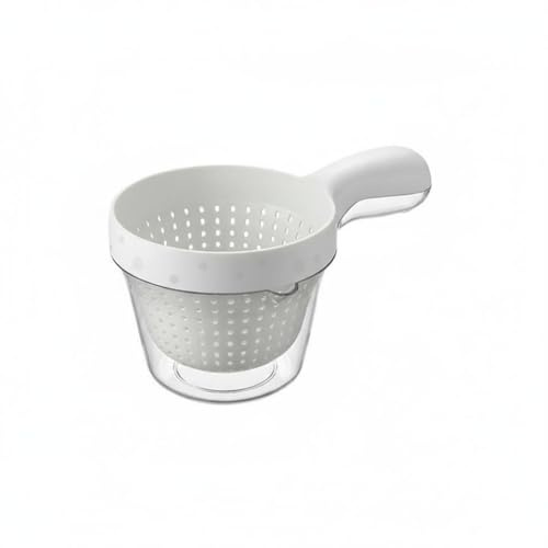 FytStycale Cesta Industrial Colador Extraíble Cuenco Cocina Colador Frutas Bandeja Escurridora con Manija Conveniente Apta para Enjuague Verduras Alimentos Servir Organización Doméstica, Blanco