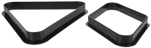 VICASKY Triángulo Billar de Plástico Negro para Mesa de Billar, Soporte Profesional para Bolas Estándar Que Organiza Bolas Ordenadamente, Pack de 2 Unidades