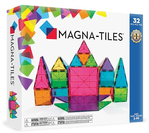 MAGNA-TILES Classic 32-Piece Magnetic Construction Set, The ORIGINAL Magnetic Building Brand