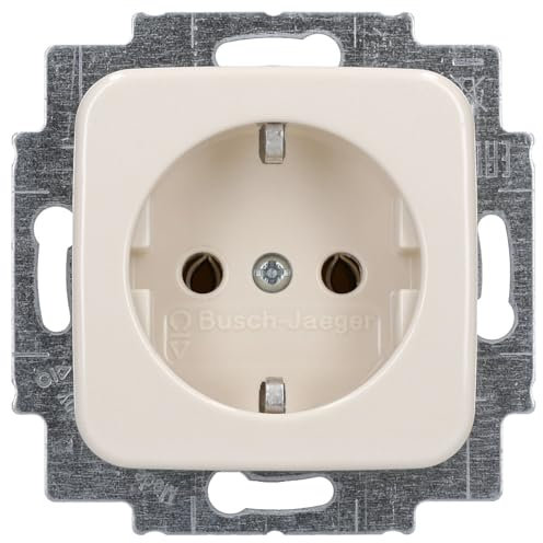 Busch-Jaeger 20 EUC-212 SCHUKO Steckdosen-Einsatz (Duroplast) Cremeweiß Busch-Duro 2000 SI 2CKA002011A1318