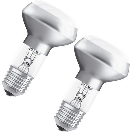 OSRAM Halogen-Lamp / Classic R63 / E27-socket / dimmable / 46 Watt - 60 Watt Replacement / warmwhite - 2700K / Pack of 2 - Foldingbox