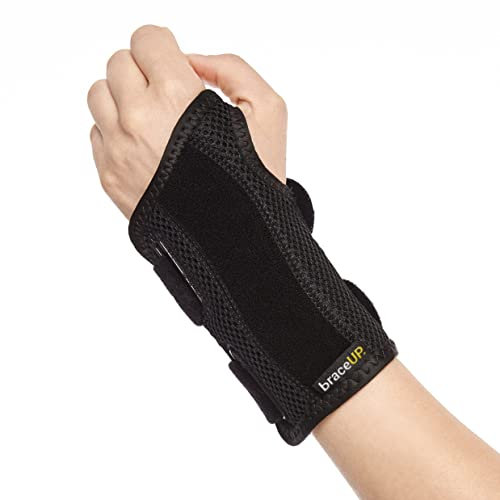 BraceUP Handgelenkbandage - Handgelenk Bandagen, Handgelenkbandage, Handgelenkstütze, Karpaltunnelsyndrom und Tendinitis-Schmerzlinderung (Linke Hand, S/M)