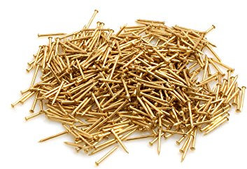 Design61 Chiodi a testa tonda 1,0 X 12 mm ferro ottonato 50 g, ca. 590 pezzi