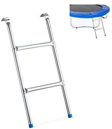 Relaxdays Scaletta per Trampolino, da Agganciare, con 2 Pioli, HxL 76X38 cm, Colore Argento