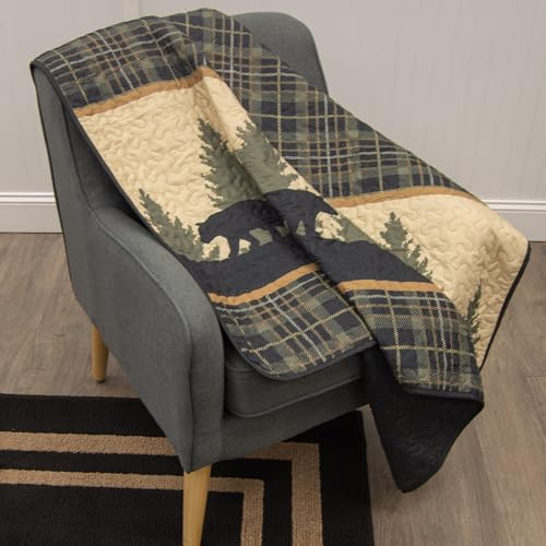 Donna Sharp Bear Walk Plaid Throw Quilt, 50 x 60