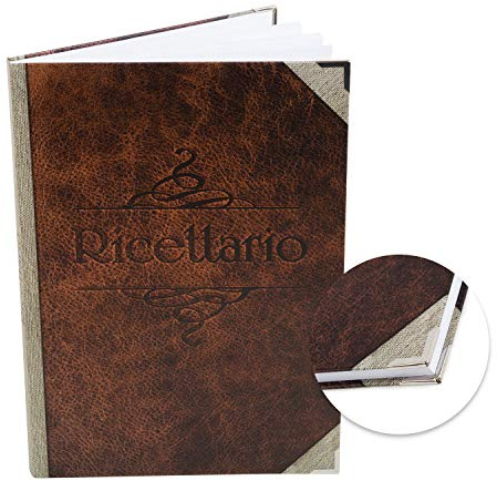 Logbuch-Verlag ricettario vuoto da personalizzare A4 idea regalo ricette scrivere effetto pelle DIY cucinare cucina fa da te personalizzabile