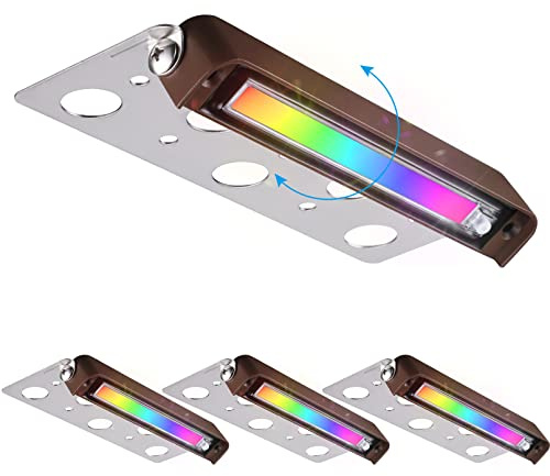LEONLITE 7 Inch 3W RGB LED Hardscape Lighting, Retaining Wall Lights Color Changing, LED Landscape Lights, 12V-24V AC/DC, Swivel Hardscape Paver Light, Low Voltage Step Lights, ETL Listed, Pack of 4