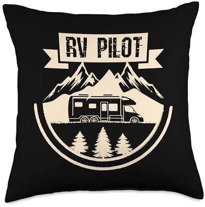 RV Pilot I Camping Motorhome I Vacation Camping Throw Pillow