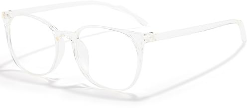 ANRRI Gafas de bloqueo de luz azul, redondas, ligeras, con filtro de marco de luz azul, gafas de juego de computadora, marco transparente para hombres y mujeres