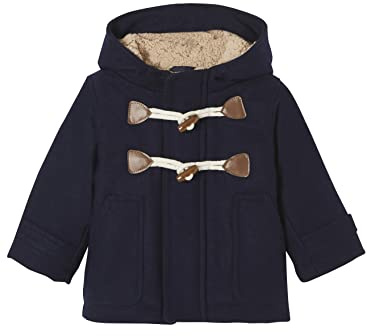 Vertbaudet Baby Jacke mit Kapuze, Dufflecoat, Recycling-Polyester nachtblau 92/98
