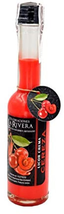 Lote de 5 Botellas de Cristal de Crema de Licor La Rivera Sabores a Elegir. Regalos Originales. Complementos. Detalles para Bodas, Comuniones, Bautizos y Cumpleaños. CC (CEREZA)