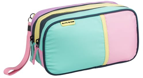 ELITE BAGS - DIA'S Diabetiker-Täschchen Retro | pastellgrün violett | kompakt | für den täglichen Gebrauch | thermoisoliert | Handschlaufe