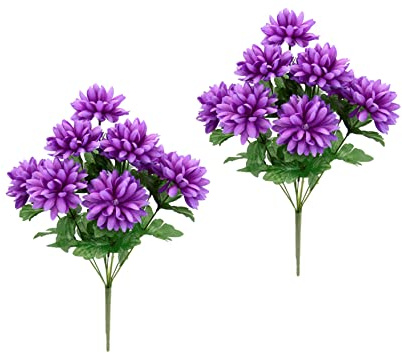 Flair Flower Kunstblumen Dahlienstrauß 2er Set – Künstliches Bouquet aus Dahlien, ca. 42 x 30 x 18 cm – Dekoblumen mit grünen Blättern – Blumenstrauß künstlich für Vase, Tischdeko, Hochzeit & Zuhause