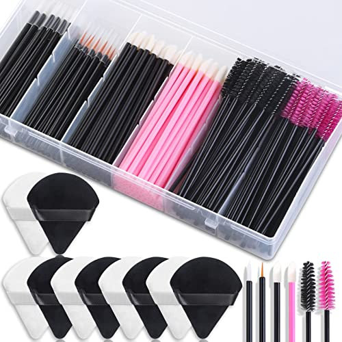 Disposable Makeup Accessories: Triangle Puffs, Mascara Wands, Lip Applicators, Liner Brushes - Tools for Makeup Artist Supplies