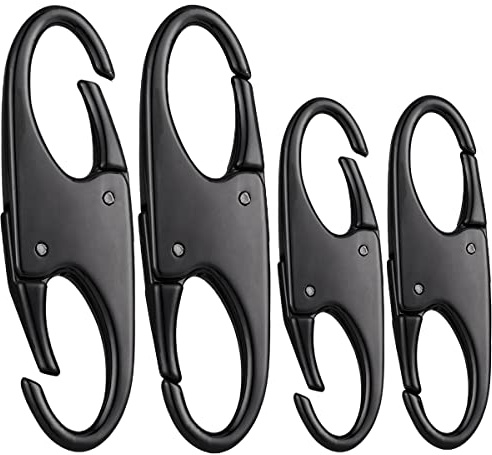 1 one enjoy Zipper Clip Theft Deterrent - Backpack Zipper Lock Keep The Zipper Closed, Quick Disconnect Clip - Key Holder Add-on Accessory 4 PCS (Black)