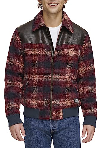 Levi's Herren Men's Mixed Media Western Plaid Bomber Jacket Jacke