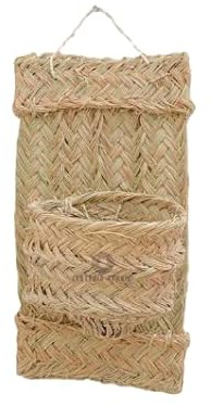 Cestería Aparici - Macetero Colgante de Esparto Natural para Plantas de Interior y Terraza. Cesto Artesanal de Pared para Decoración Rústica y Cocina. (Modelo Matoi, Ref. 4402).