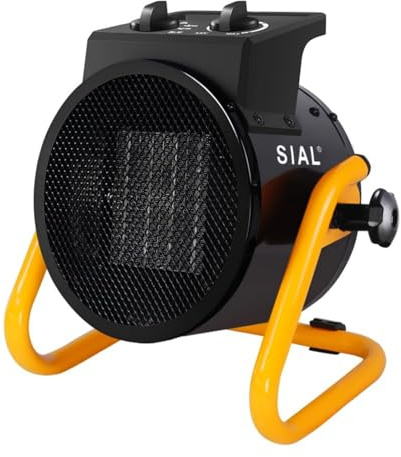 SIAL Heater Fan 2000W, Portable PTC Ceramic Electric Space Heaters for room | Features Adjustable Air Outlet Angle with Thermostat, Rapid Heating, for Workshop, Garage, Greenhouse, Outdoor & Camping