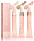 Miioto Blush Stick, Highlighter Liquide, Contouring Stick,3 en 1 BâTon de Maquillage pour le Visage Corps,Bâton Surligneur Blush Avec Eponge Applicatrice,Maquillage Naturel Longue Tenue,3 Pièces (C)