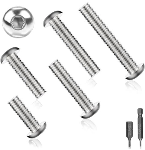 150 viti a testa bombata M3 x 12, in acciaio inox, viti a testa piatta, viti a testa esagonale, viti a testa svasata con due punte a esagono incassato H2,5 (argento)