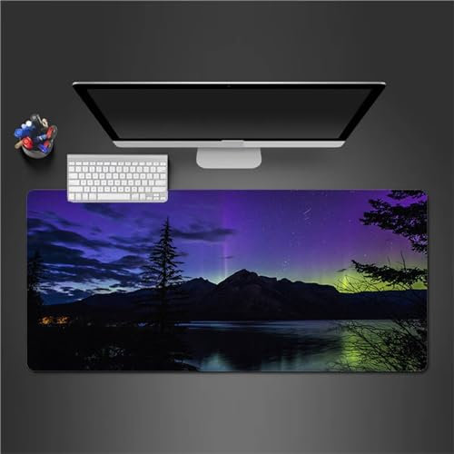 Blaue Aurora Gaming Mauspad XXL 600x300x2mm Mousepad Groß rutschfest Schreibtischunterlage Spezielle Oberfläche zur Verbesserung von Präzision und Geschwindigkeit für Büro und Zuhause