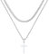 JEYORZY Collar Cruz Hombre Cruz Cadena Acero Inoxidable Plateada, Simple Joyería Regalos Cadena Collar Plata Oro Cadenas para Hombre