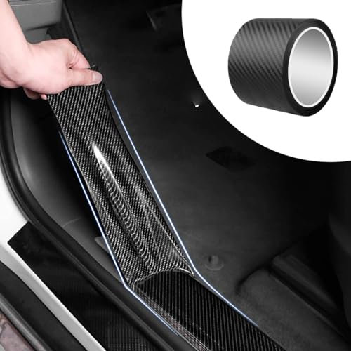 ZCZMAD 5M Auto Einstiegsleisten Schutz Für VW T5 California, Selbstklebend Schutzfolie Lackschutzfolie, Auto Einstiegsleisten Aufkleber, B-Carbon Fiber Texture