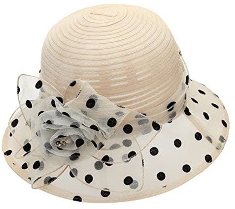 SRZYMJ Women's Organza Kentucky Fascinator Hat Cloche Bowler Hat Cocktail Tea Party Wedding Sun Hat Sonnenhut Damen Fischerhut Für Sport Wanderhut Herren