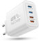 Cargador USB C Carga Rapida, 40W Cargador iPhone, 4 Puertos Múltiple Tipo C Enchufe Compatible con iPhone 16 15 14 13 12 11 Pro MAX XS XR X SE 8 Plus/iPad/Samsung/Xiaomi, USBC Movil Rápido Adaptador