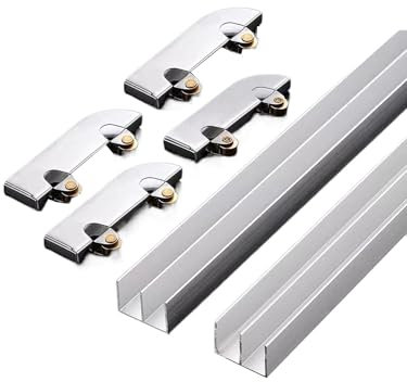 20cm-100cm Aluminum Alloy Sliding Door Glass Double Rails, 5cm Thickened, Suitable for Shopping Mall Counters, Glass Doors(30cm)
