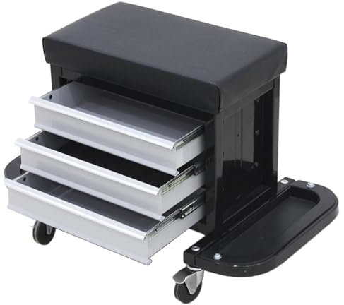 hocker mit Rollen 3 schubladen Heavy Duty Mechaniker Roller Sitz Auto Reparatur Creeper Sitz Hocker Für Auto Auto Reparatur Rollhocker