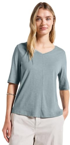 V-ringad T-shirt, Arona Blue, 42