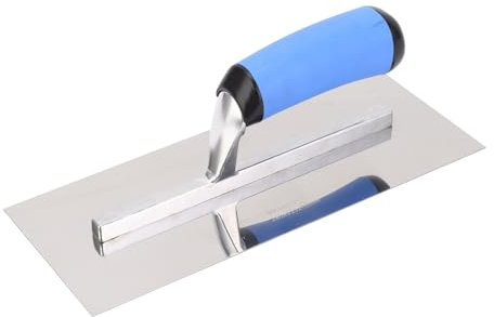 SEAFRONT Cararazza di Finitura Piatta, Cazzuola in Cemento in Acciaio Inossidabile, Strumento Manuale di Intonaco 11x4 Pollici con Manico Ergonomico per Stuccatura, Intonaco,