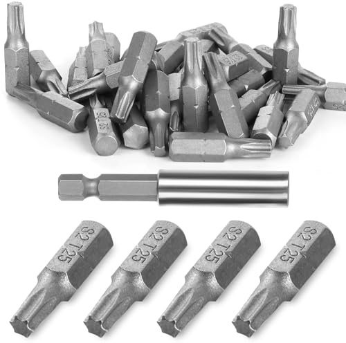 Yaunming Lot de 30 embouts Torx T25 - 1/4 - 25 mm de long - En acier S2 - Protection contre la corrosion - Avec embouts de 60 mm - Pour bricolage et réparation professionnelle