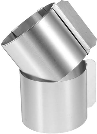 Stainless Steel Round Mousse Cutter 2pcs Adjustable Cake Ring Mold | 6-10 Cm Size Range, Silver Finish, for Biscuit and Chocolate in DIY Cooking or Baking